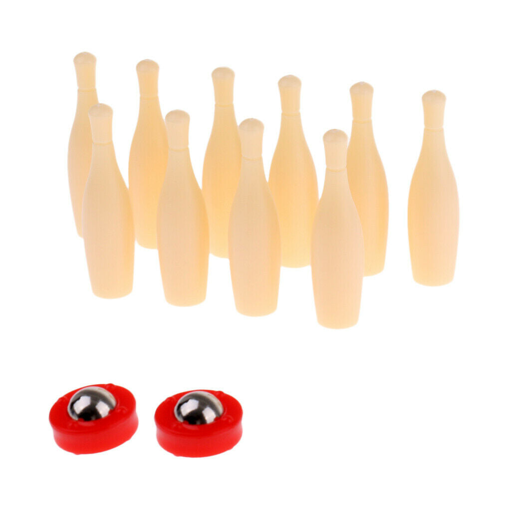Children's Plastic Mini Bowling Set with Pushers and Pins Party Toys