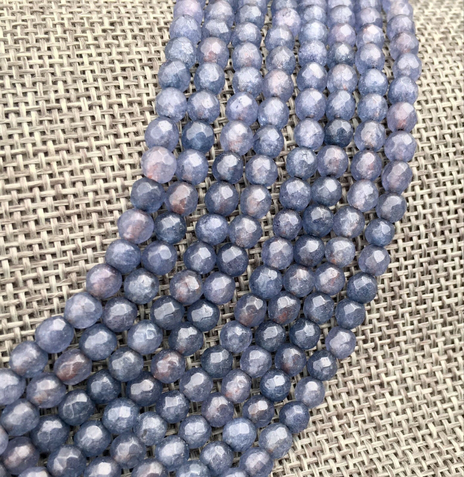 Wholesale 10pcs 4mm dark Aquamarine Faceted Gems Round Loose Beads 15" A+