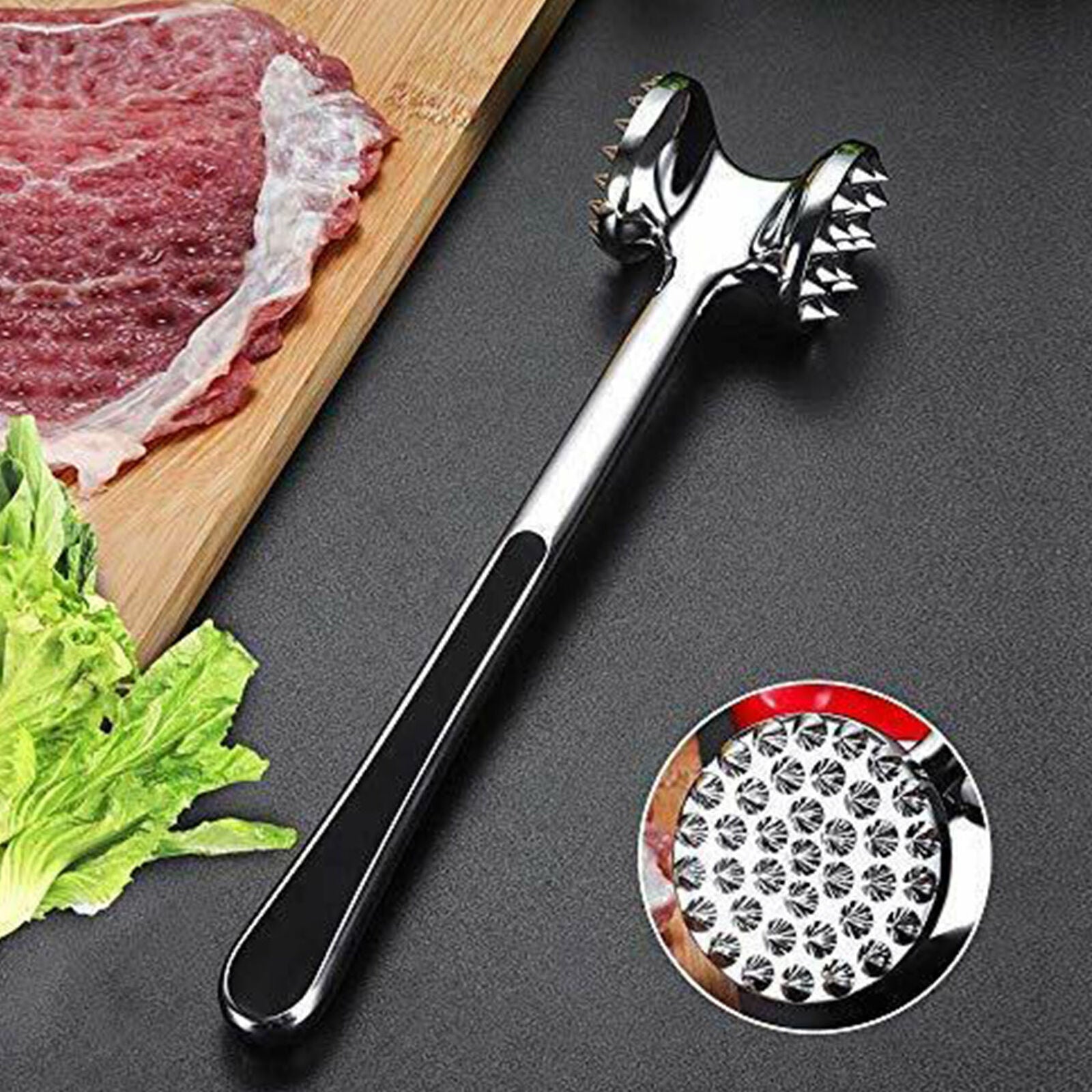 Meat Hammer Tenderizer Stainless Steel Mallet Steak Tool Beef Chicken Kitchen