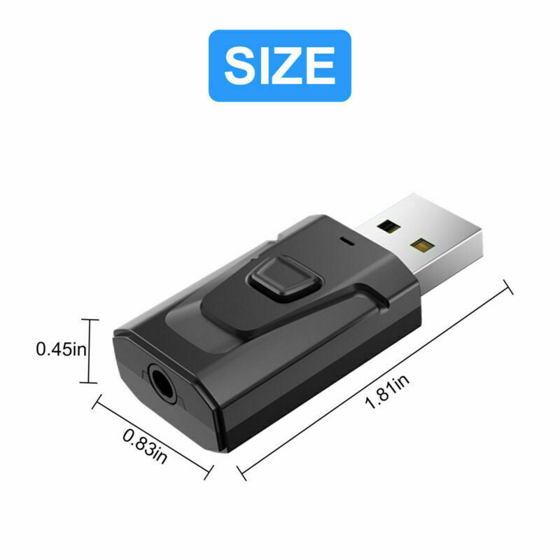 4 IN1 Wireless USB Bluetooth 5.0 Transmitter Receiver 3.5mm Stereo Audio Adapter