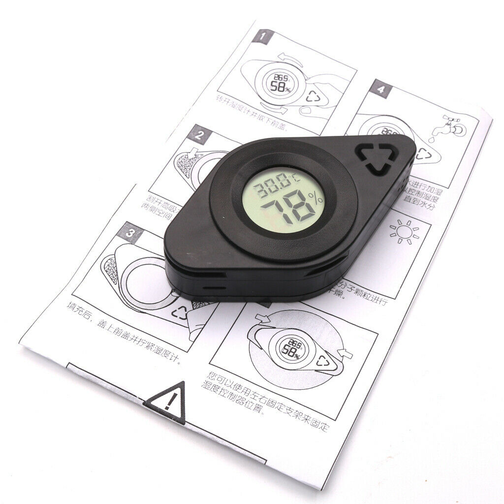 Digital humidity temperature display guitar thermometer humidifier