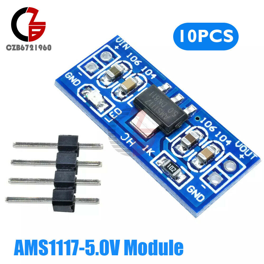 10PCS AMS1117-5.0V Input 6.0V-12V/ Output 5V Power Supply Module AMS1117-5.0