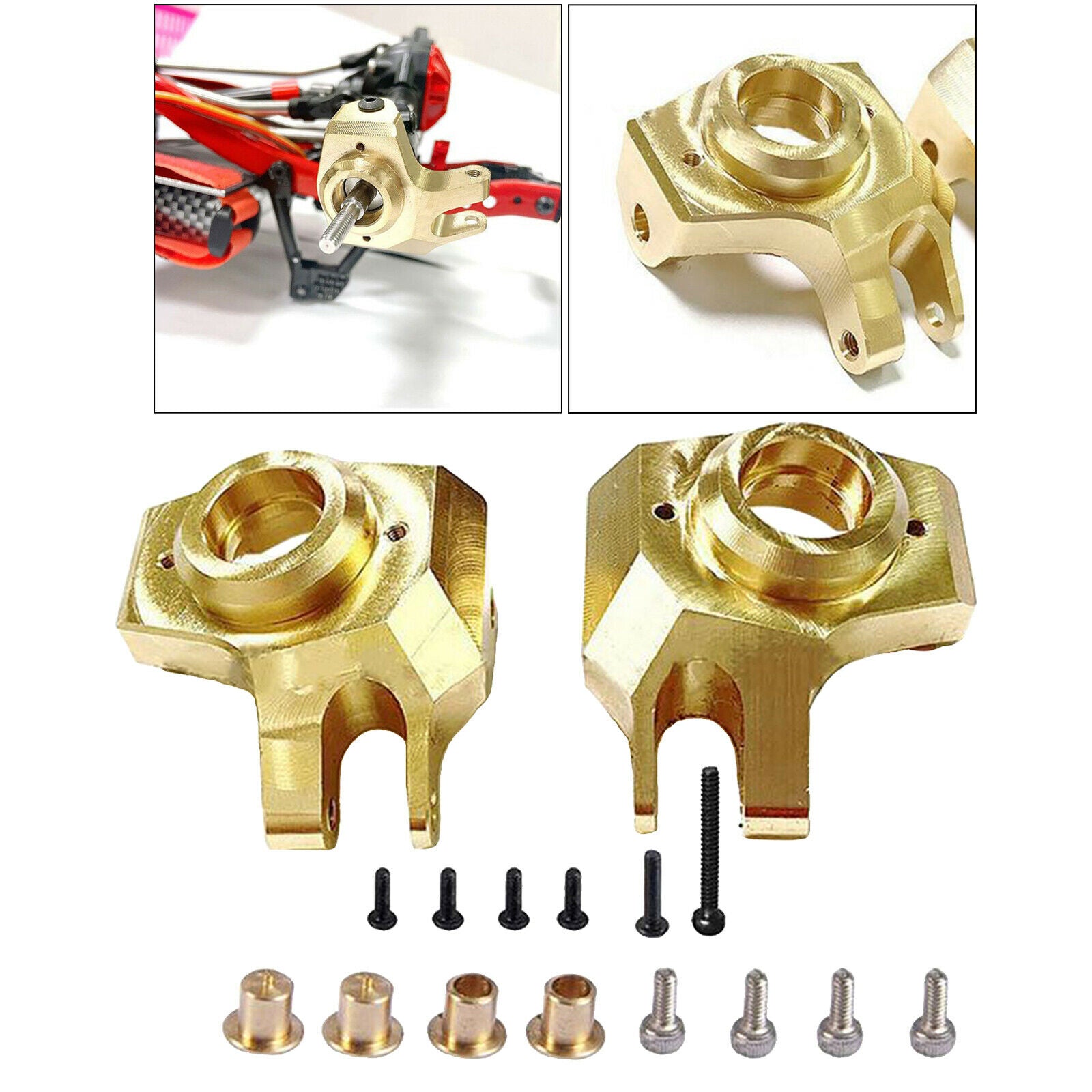 2x Brass Front Steering Knuckle for SCX10 II 90046 1/10 RC Rock Crawler Parts