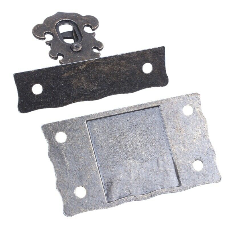 Wood Case Chest Box Rectangle Clasp Closure Hasp Latches Bronze Tone C8K5K5