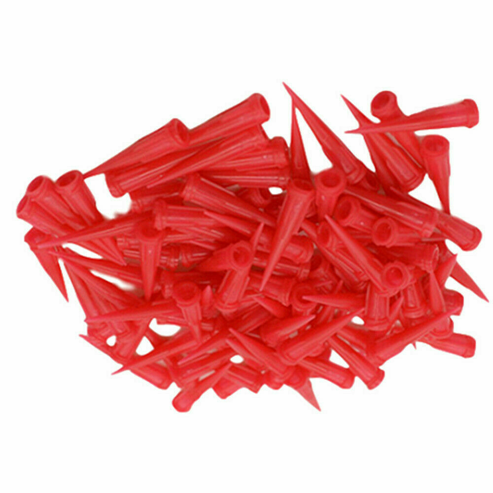 50pcs 25G Red Plastic Tapered Dispensing Tips TT Glue Liquid Dispenser Needle