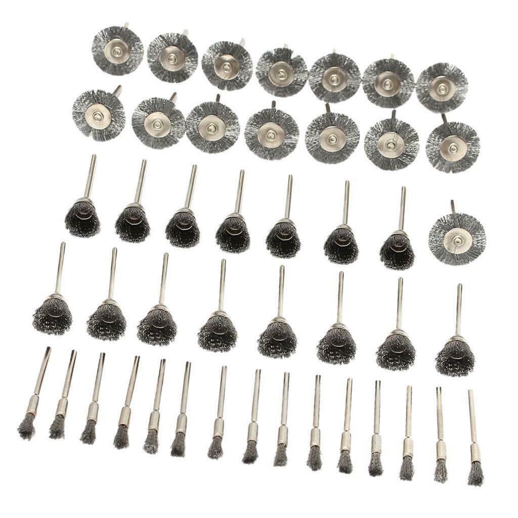 45Pcs Brass Steel Wire Brush Polishing Wheels Full Kit Set for Rotary Tools