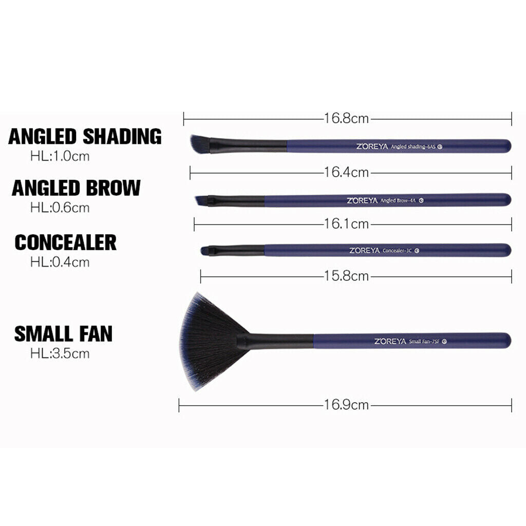 10 Pcs Makeup Brush Set for Eye shadow Blusher Face Powder Foundation Blue