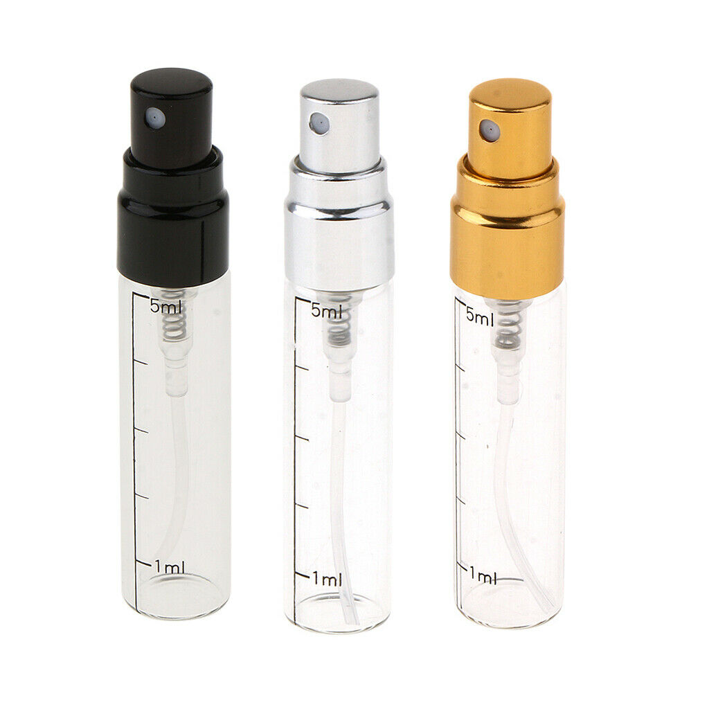 15Pcs/set Empty 5ml Refillable Perfume Bottles Pump Spray Tube Glass Vials