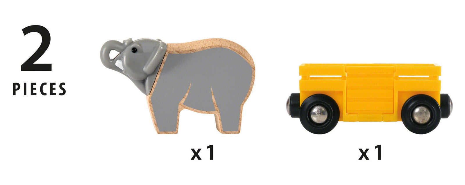 33969 BRIO WORLD Safari Wagon & Elephant Wooden Plastic Magnetic Train Railway
