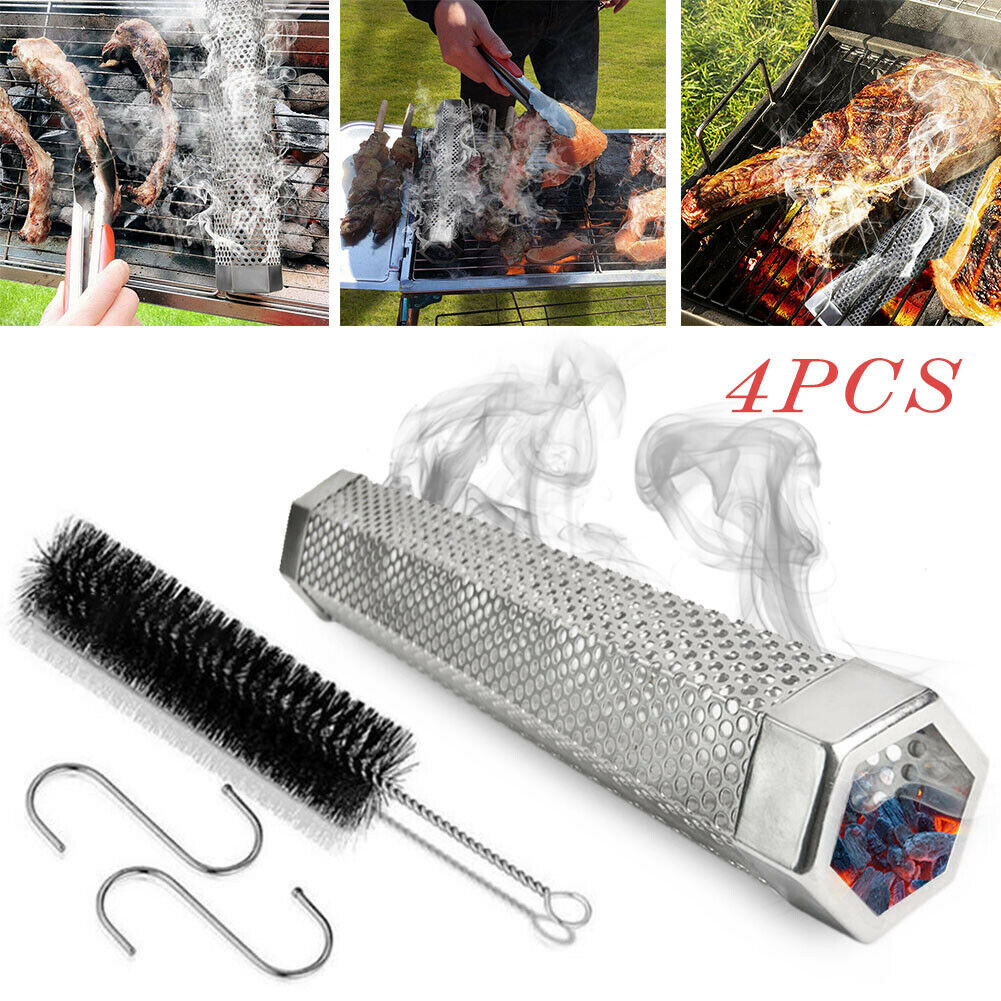 12" Stainless Steel Outdoor Wood Pellet Grilling Smoker Tubes Pipe BBQ Smoke Box