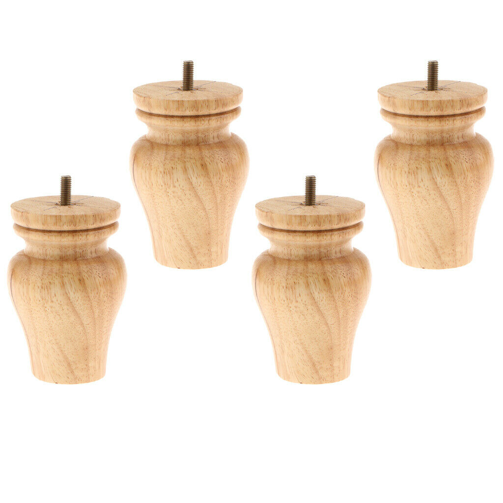 4 x Wood Sofa Leg Plinth Feet Holder for Furniture Cupboard Cabinet Couch 01