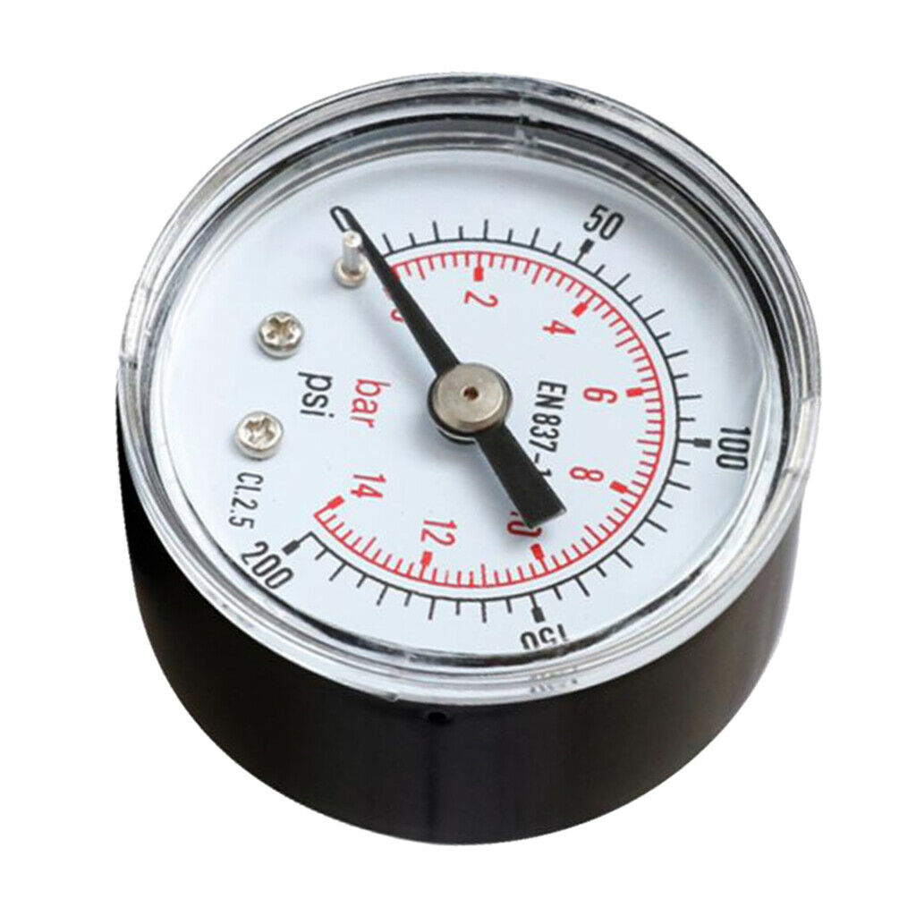 0-200psi 0-14bar -dial Pressure Gauges Air Compressors Metal Meter