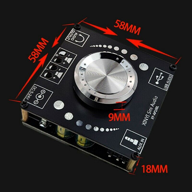 XY-AP100L 100WX2 Bluetooth 5.0 Stereo Amplifier Board AUX USB Sound Card DigQ9I9