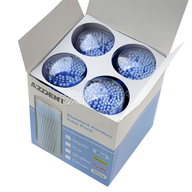 400Pcs Dental Disposable Micro Applicators Brushes Regular Blue MA-100 2.5mm