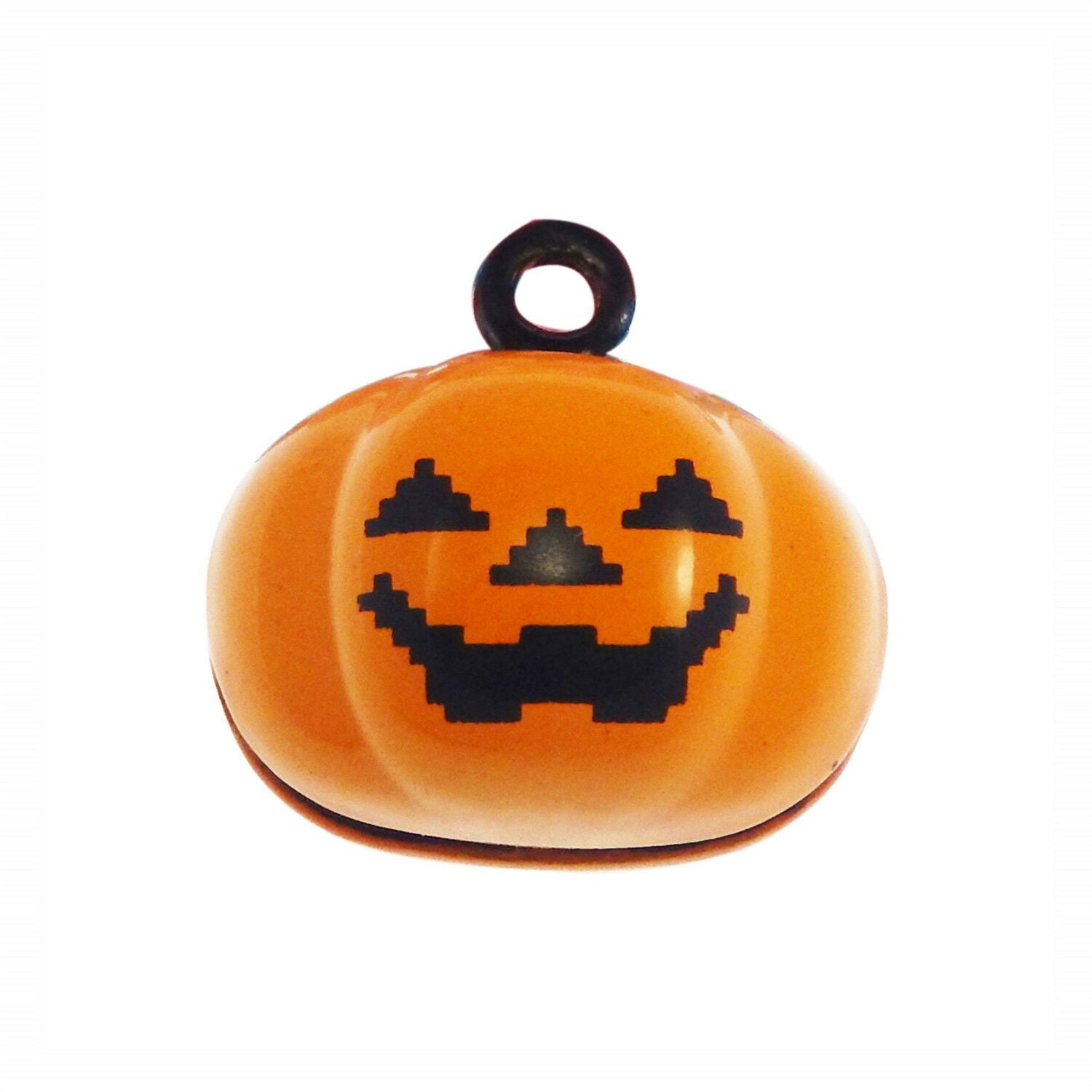 5pcs Orange Color Halloween Pumpkin Bells Alloy Pendants Charms Jewelry 53561