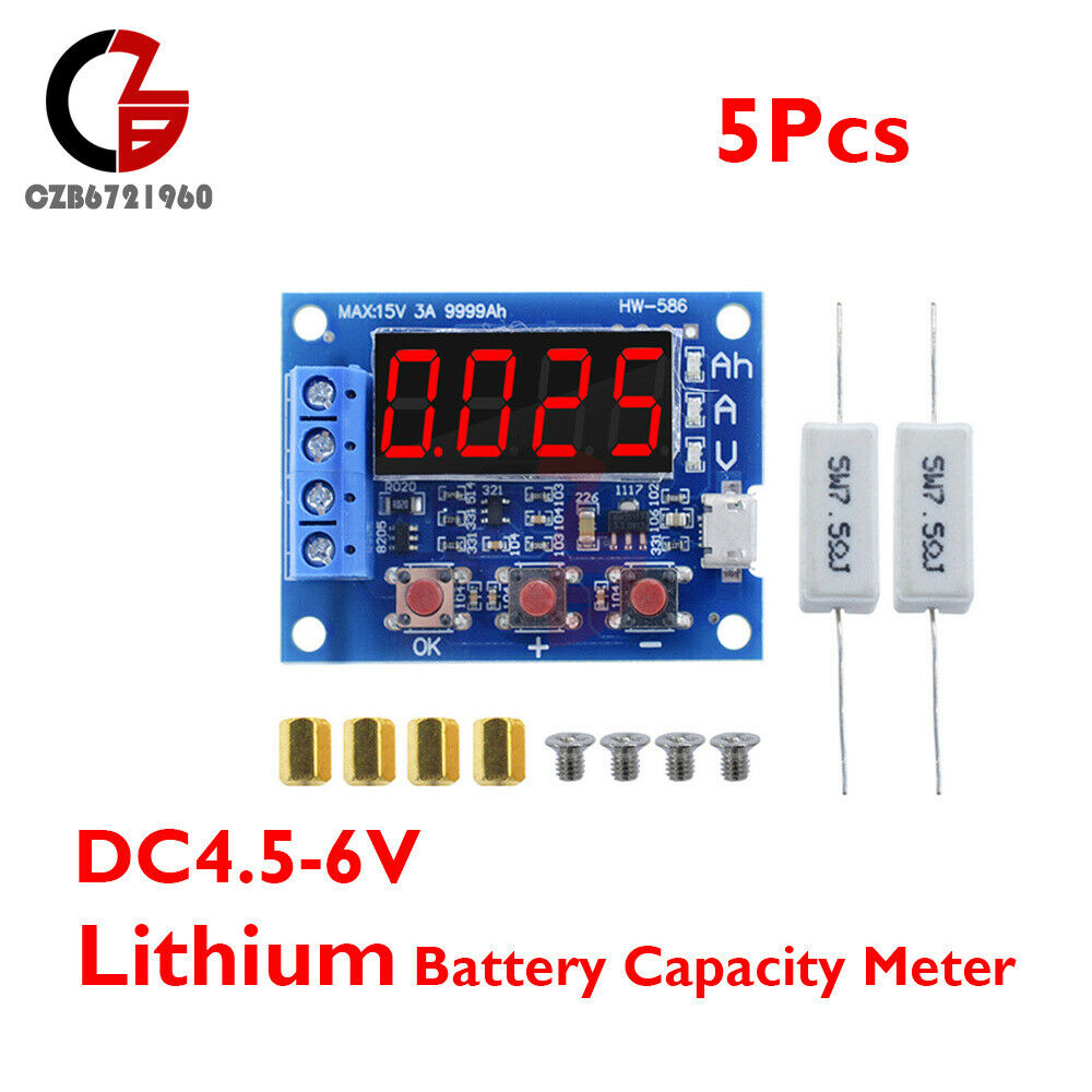 5x 3A Li-ion Lithium Lead-acid Battery Capacity Meter Discharge Tester Analyzer