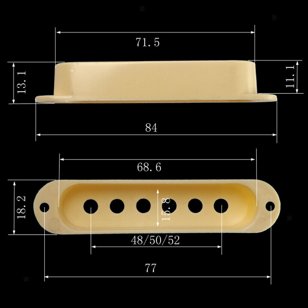 Set of 6pcs Plastic Single Coil Pickup Covers for Stratocaster Replacement