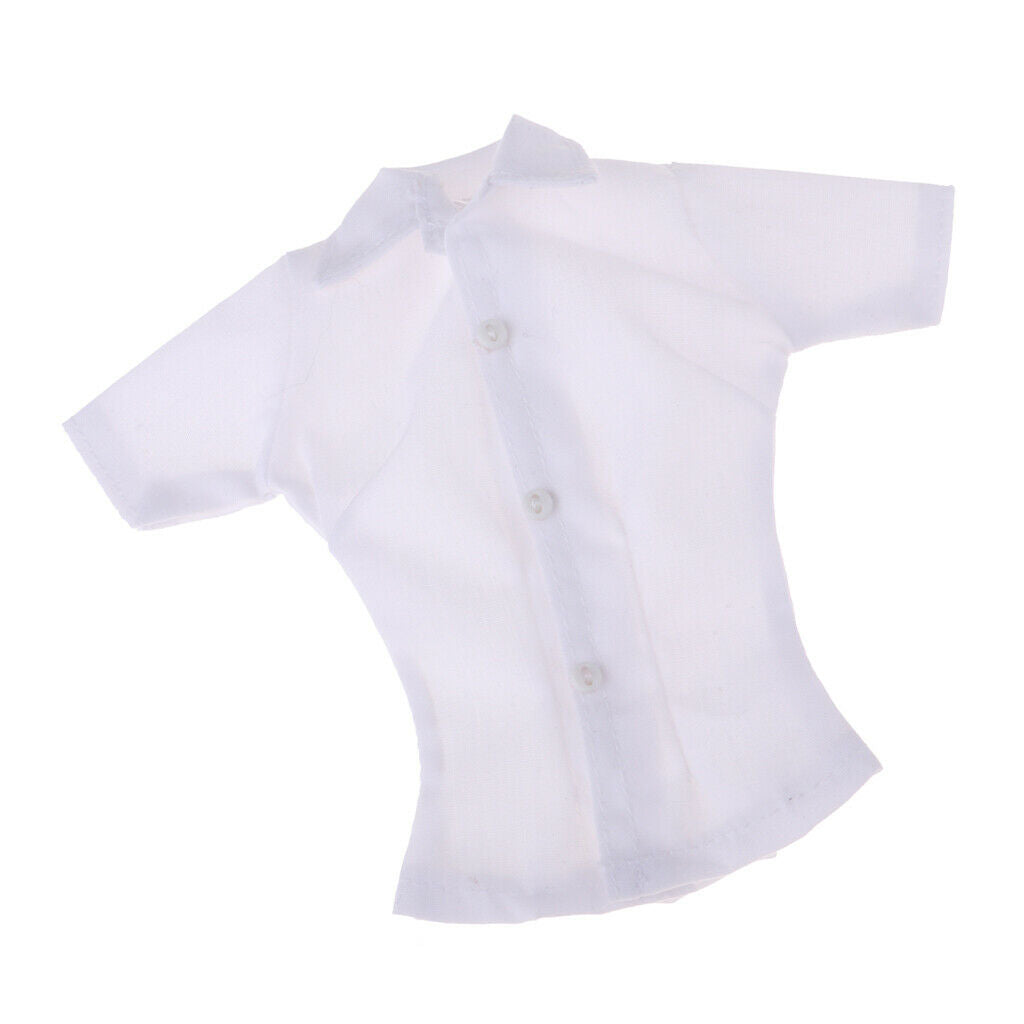 1:6 Women White Shirt Summer Clothes for DML TTL Soldier Dress up Accessory