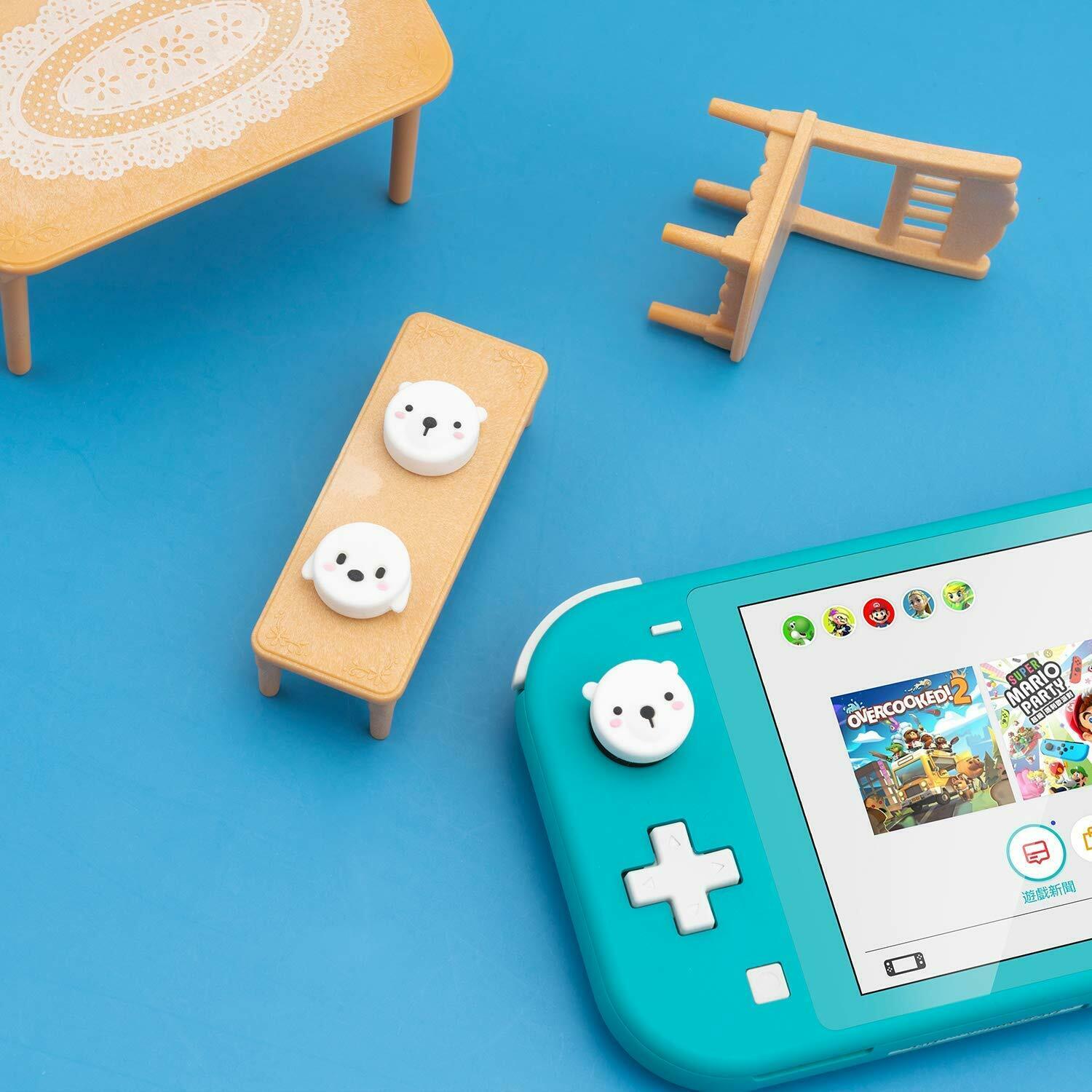 Bear & Dog Thumb Grip Caps Silicone Joystick Cover for Switch & Switch Lite Game