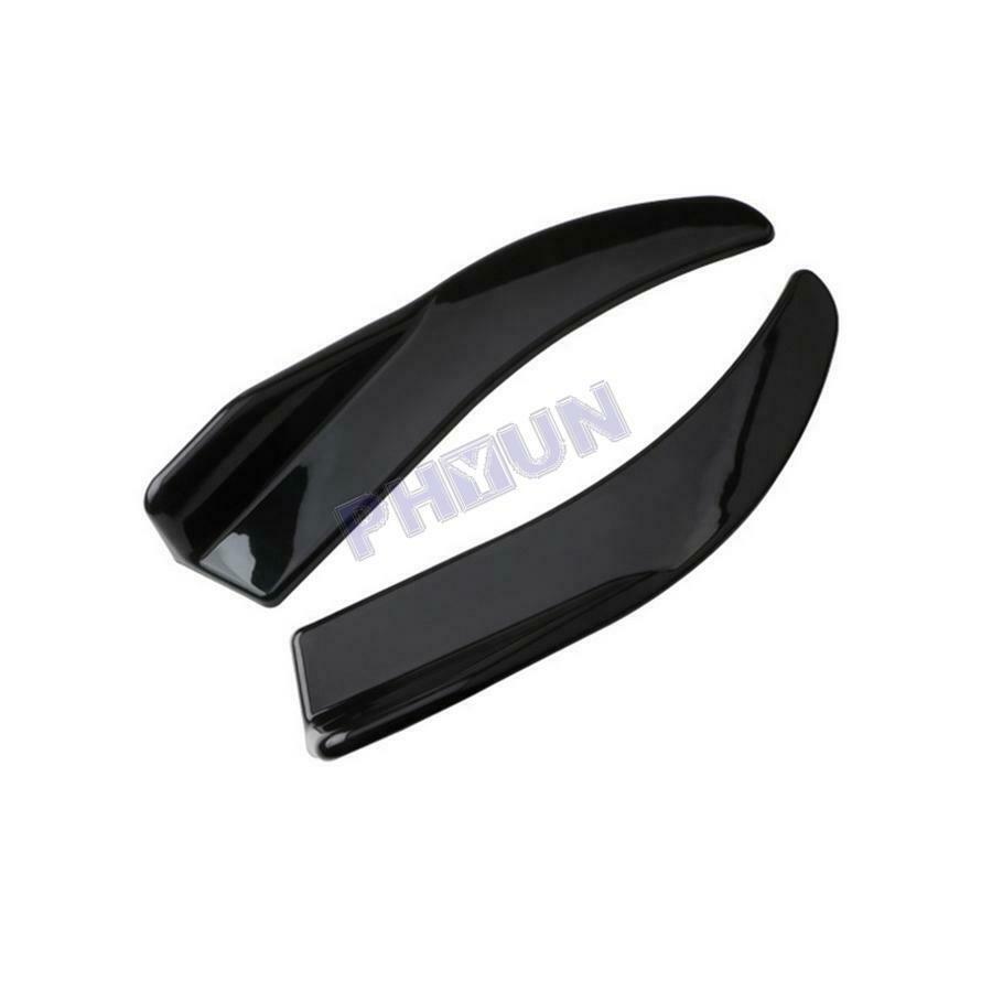 2x Glossy Black Car Rear Bumper Spoiler Lip Anti-crash Body Side Skirt Universal
