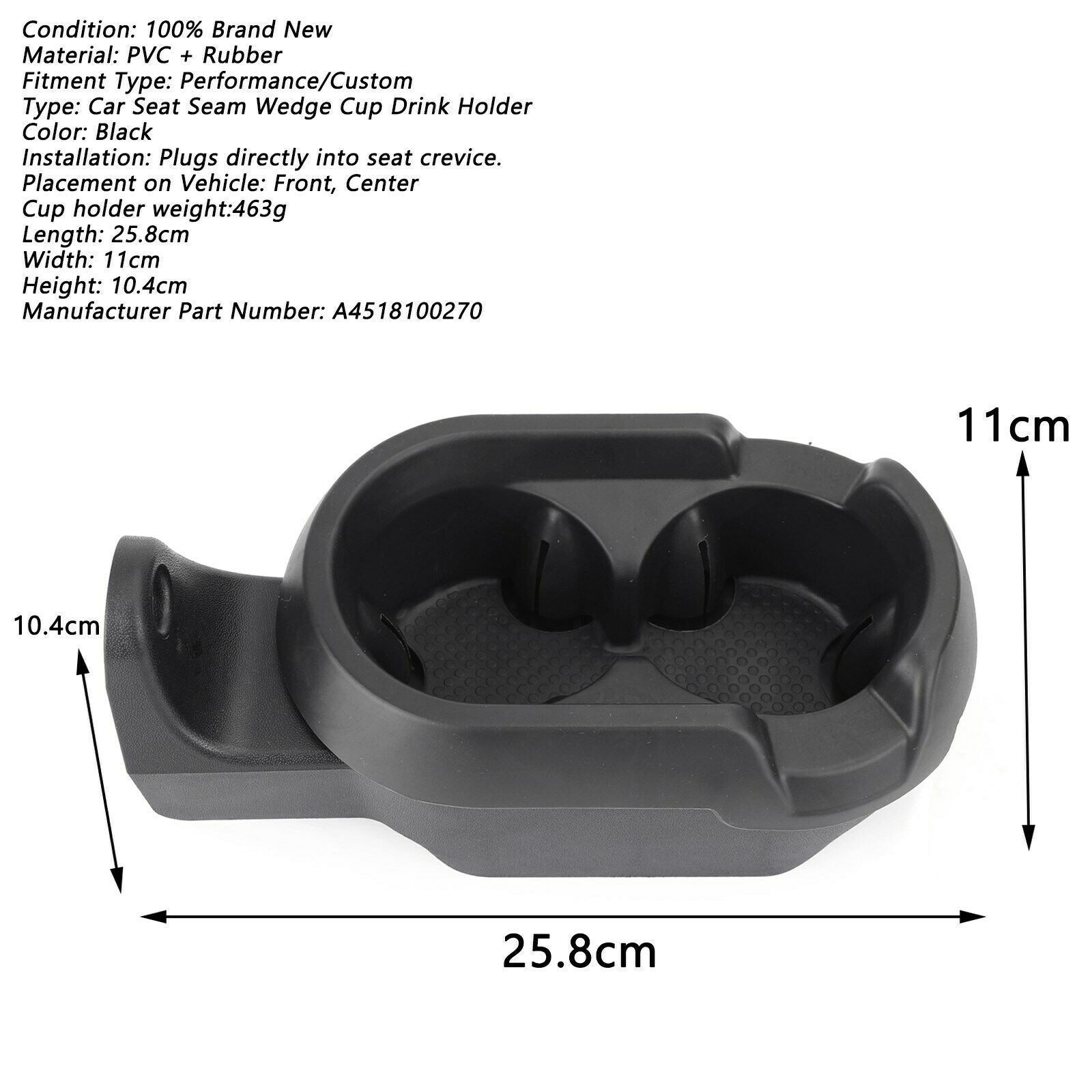 Car Center Console Double Cup Holder Storage Organizer For Smart Fortwo 451 450/