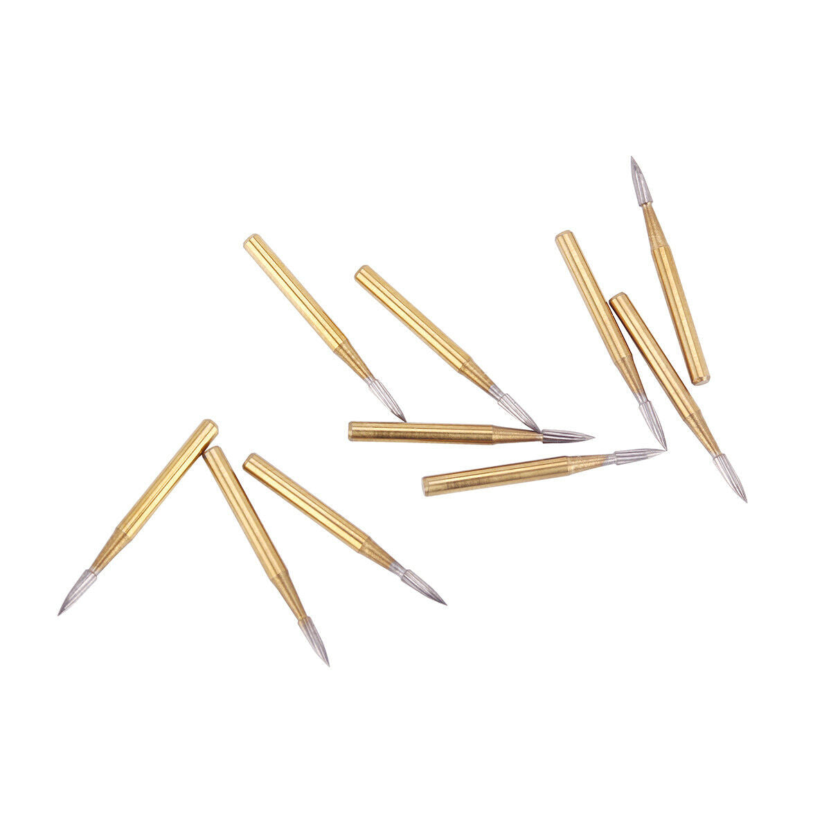 10X Dental Endodontic Tungsten Carbide Burs FG7902 Titanium Coating Needle Shape