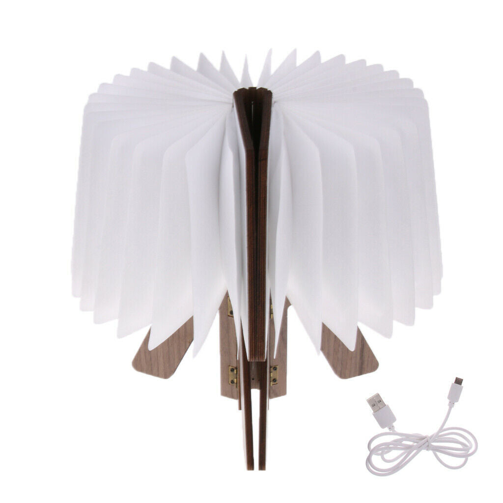 USB Rechargeable 4.5W Wooden Folding LED Folding Book Lamp Light  Warm White