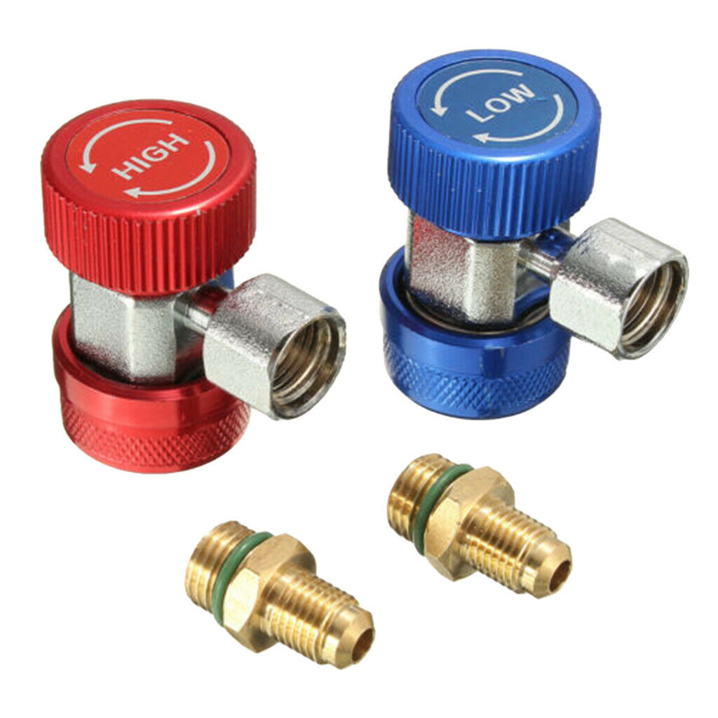 2 lot R134A Quick Coupling Adapters High and Low A/C Manifold Auto Gauge
