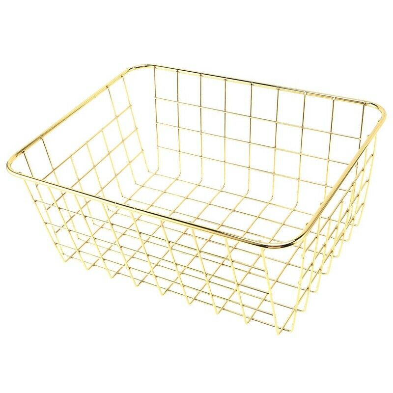 Nordic Style Metal Wire Storage Basket Cosmetic Organizer Holder Home Office DK9