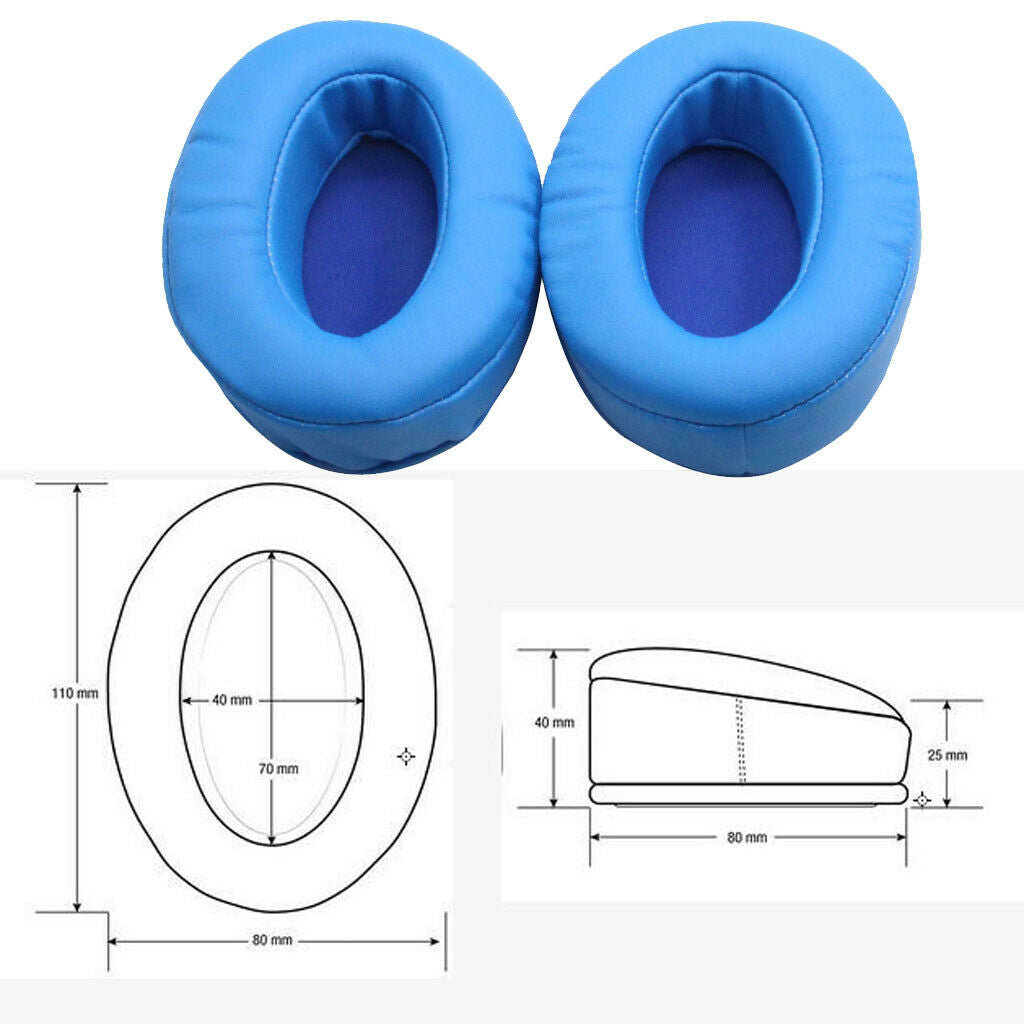 Headphones Soft Ear Pads Cushions Covers Replacement for Brainwavz HM5 Blue