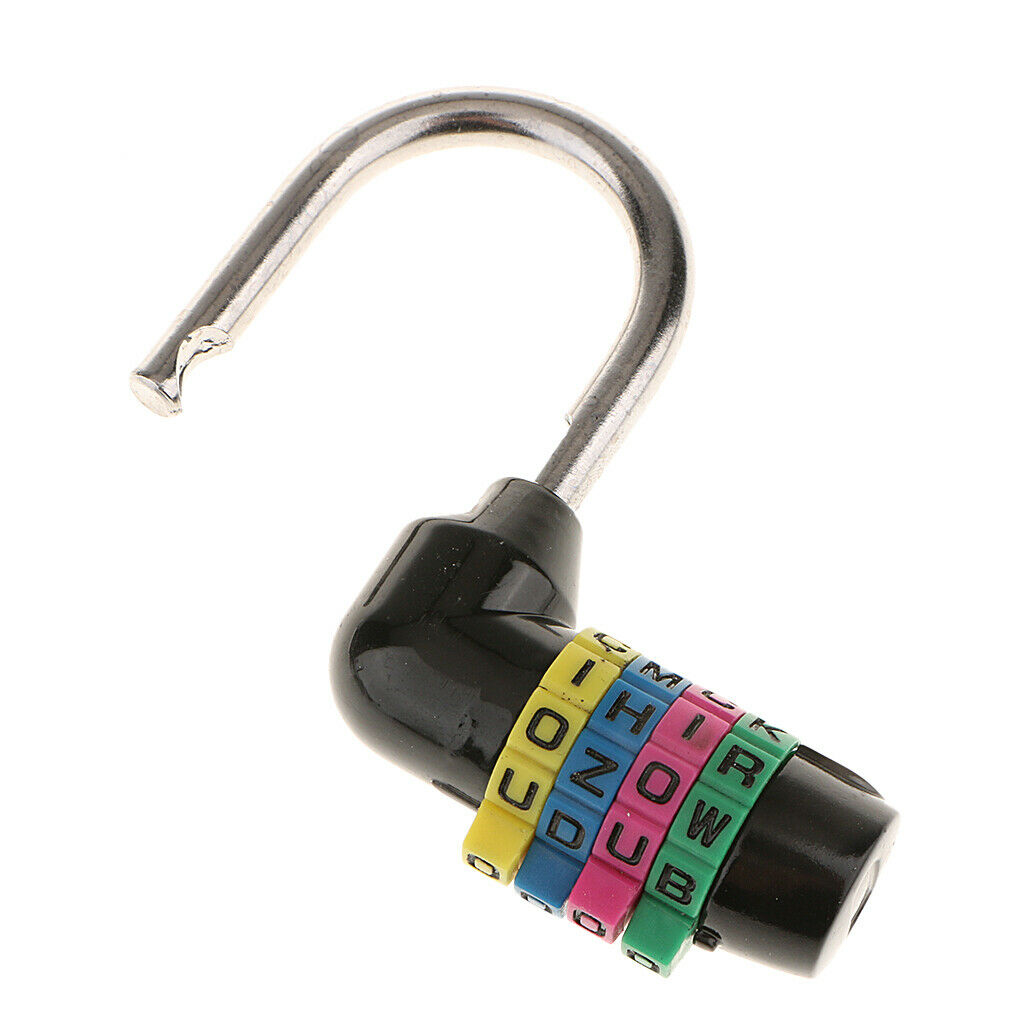 Resettable Word Combo Lock Suitcase Luggage Black&Blue Code Password Padlock
