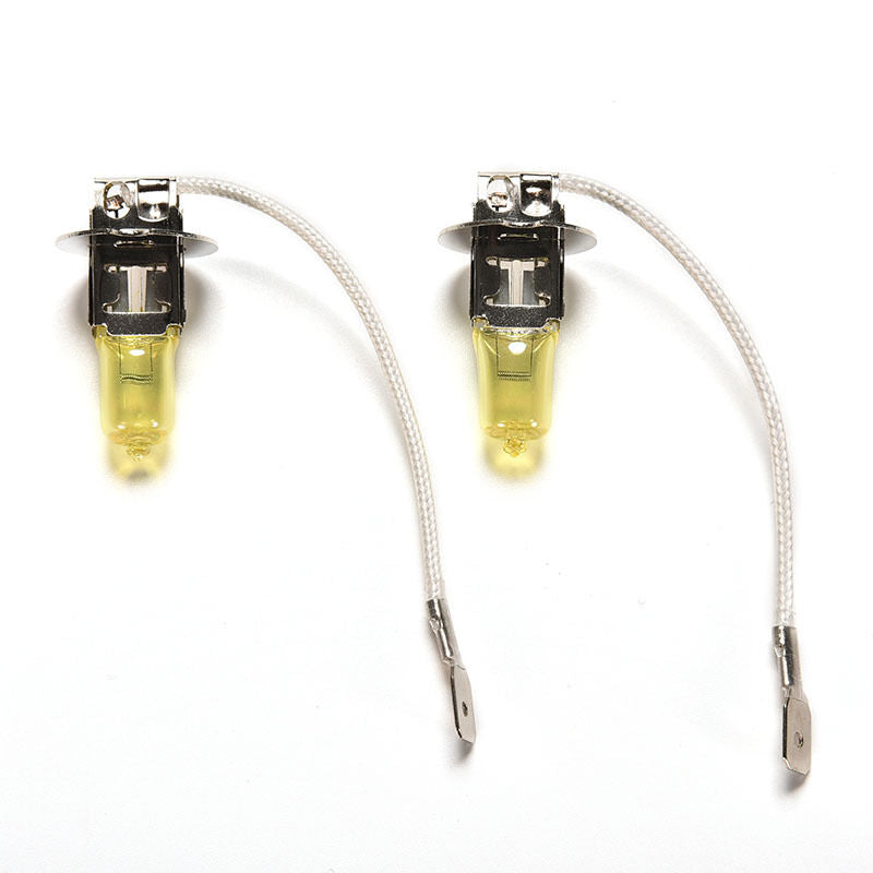 2Pcs 55W 12V H3 Headlight Golden Yellow Car Light White Fog Halogen Bulb DD