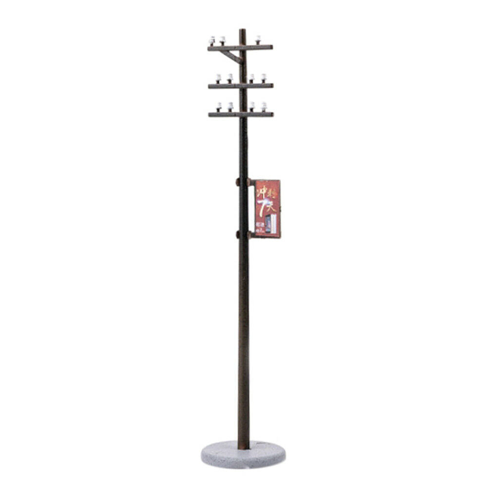 10x 1/87 Mini Electric Line Pole for Train Railroad Park Street LANDSCAPE HO