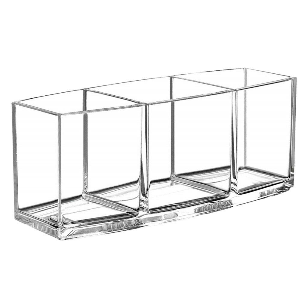 3 Slots Make-up Brush Cosmetic Holder Trio Compartments Cosmetic Organizer