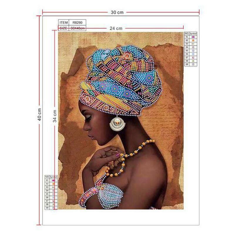 African Woman 5D Special Shaped Diamond Painting Embroidery Needlework Crystal