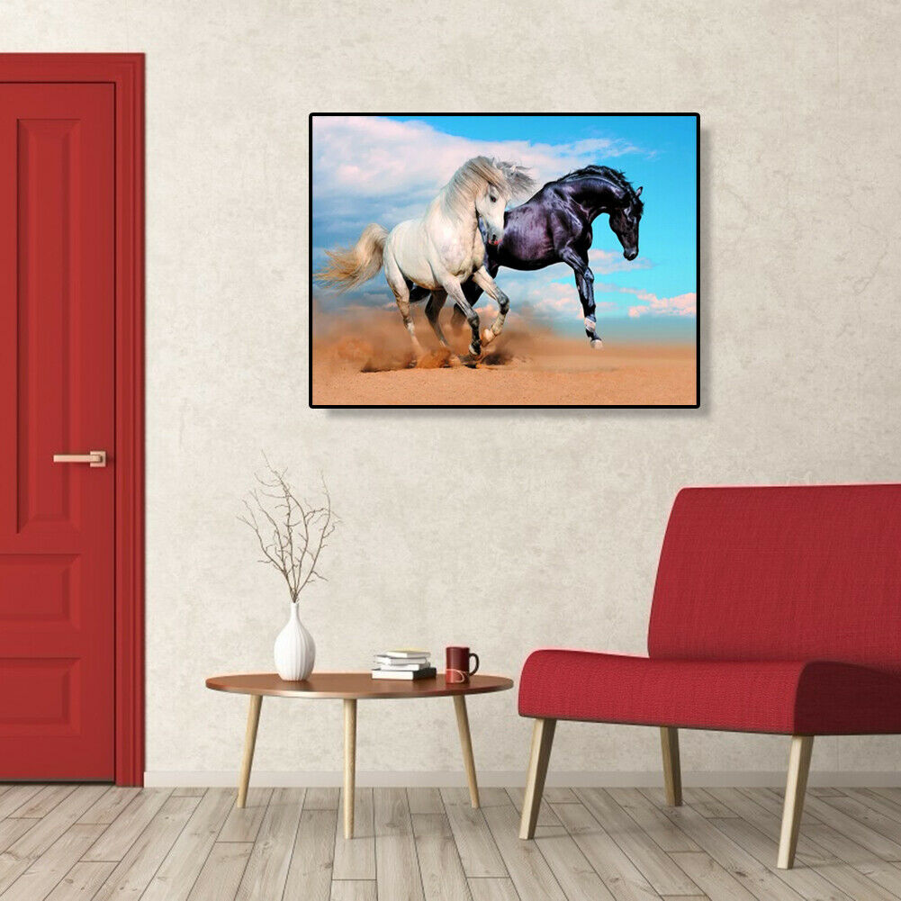 Painting By Numbers Kit DIY Fine Horse Hand Painted Canvas Oil Art Picture @