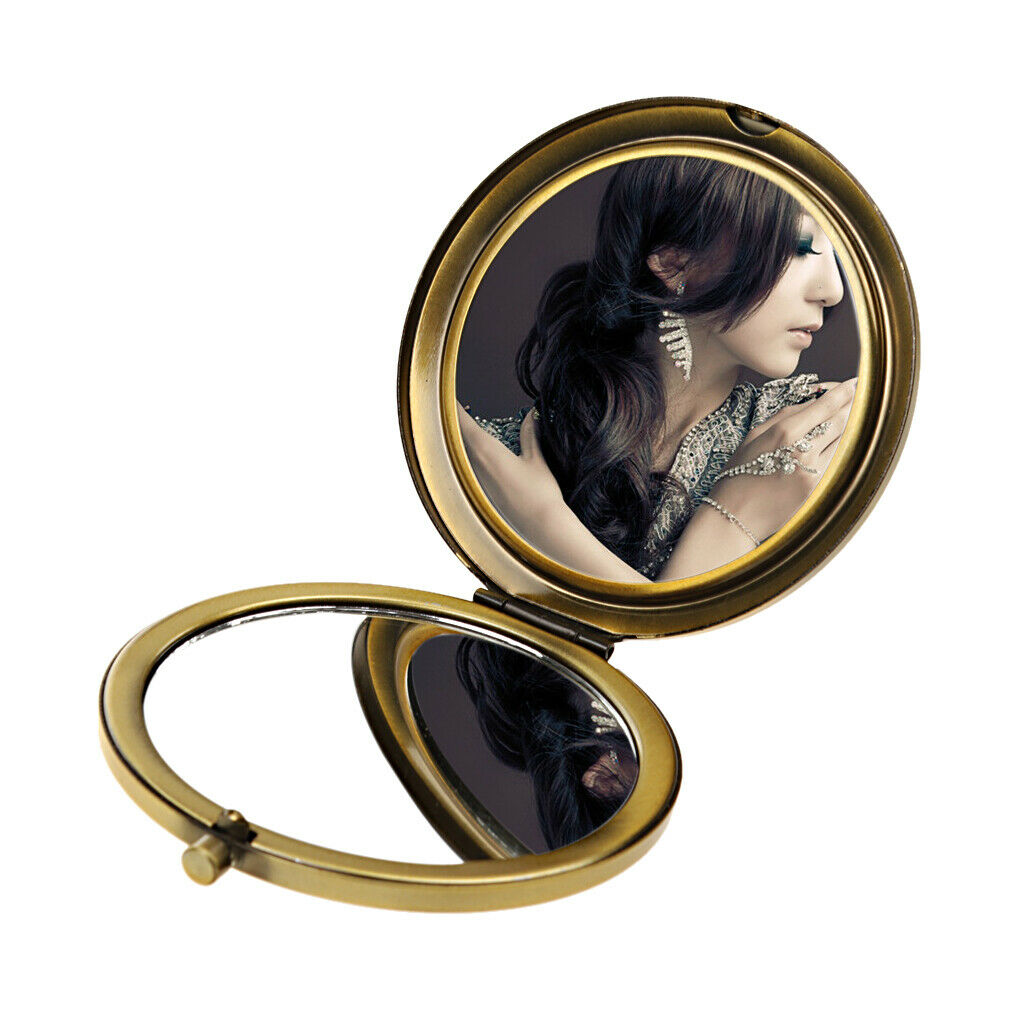 Dual Side Magnified Mirror Travel Portable Round Compact Mirrors for Women
