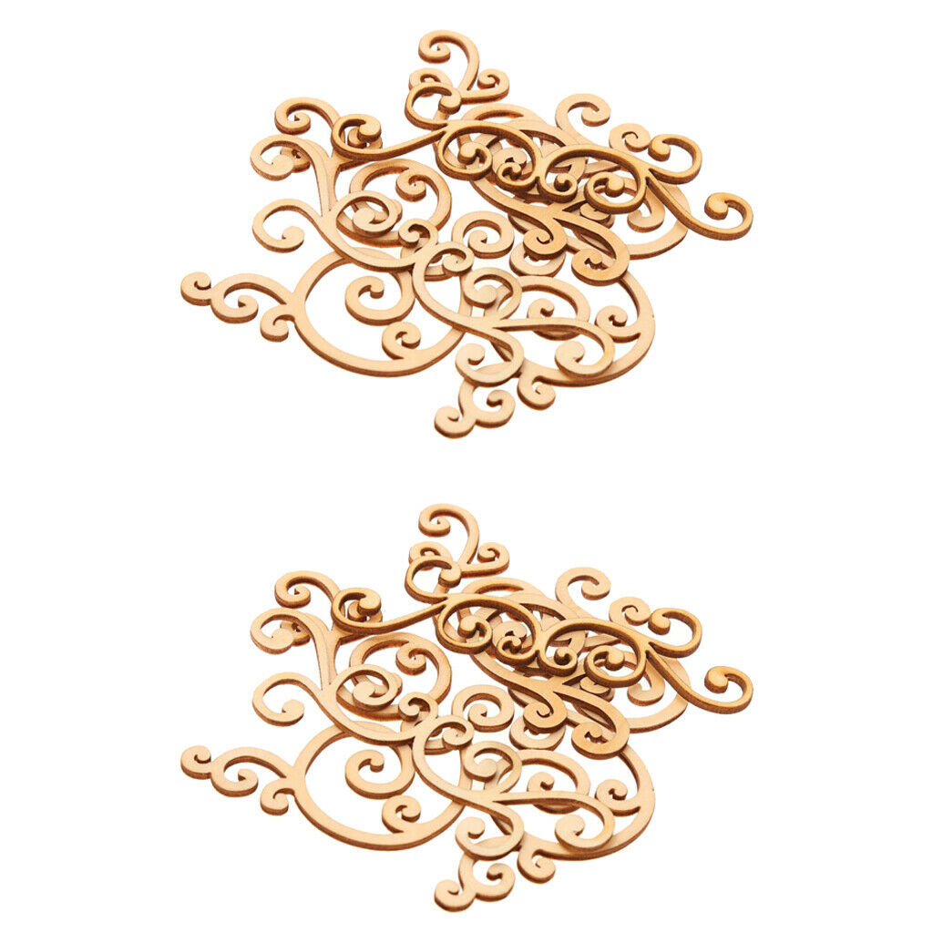 16Pcs Large Flourishes Wood Scrapbooking Crafts DIY Wedding Party Decorations