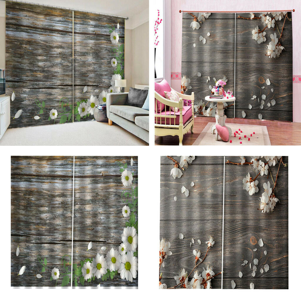 Curtain Panels Pair Waterproof Drapes Home Living Rome Bedroom Decor 55"x39"