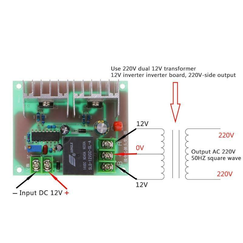 300W DC 12V To AC 220V Inverter Driver Board Power Module Drive Core Transformer