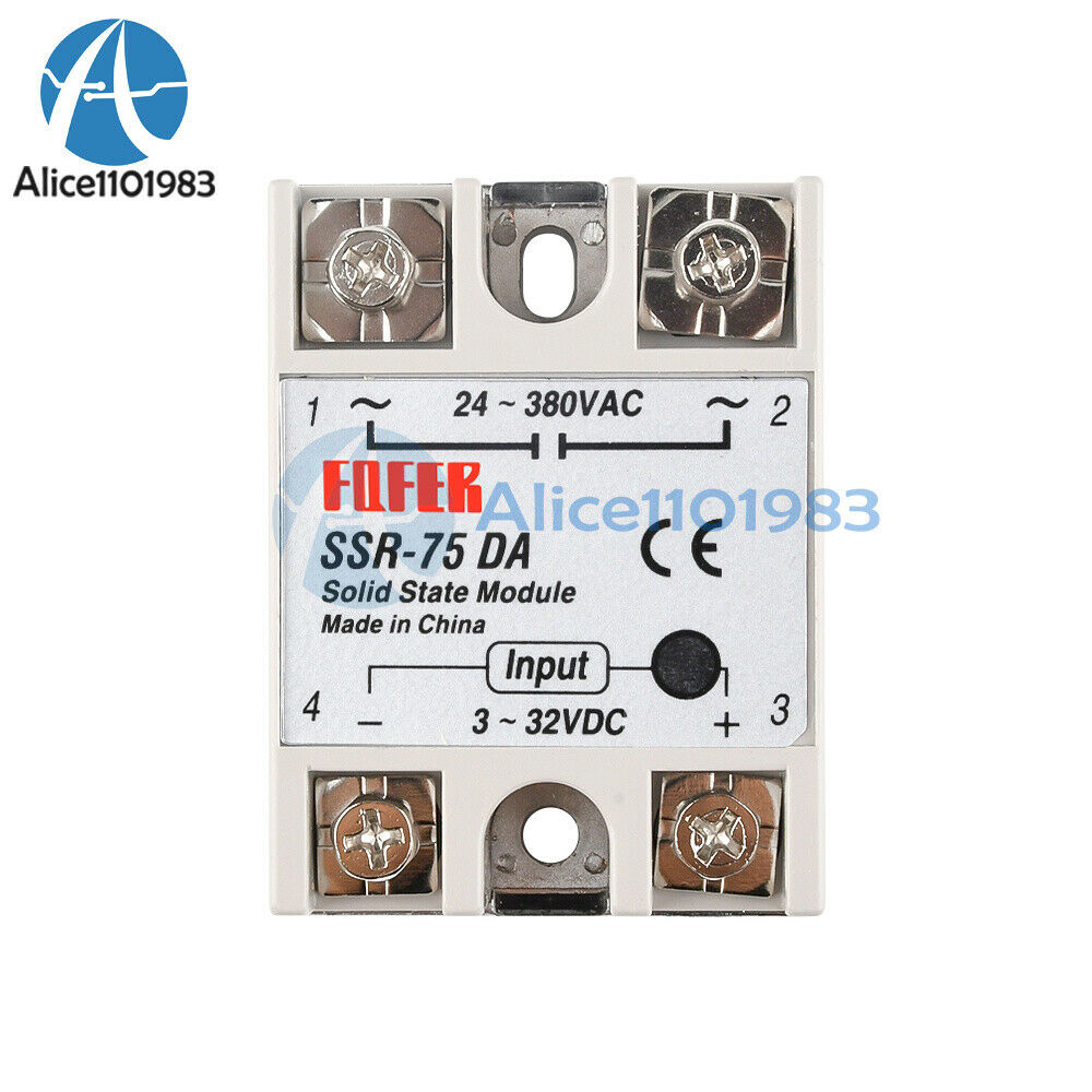 75A 250V SSR-75 DA Solid State Relay Module SSR-75DA 3-32V DC To AC 24V-380V