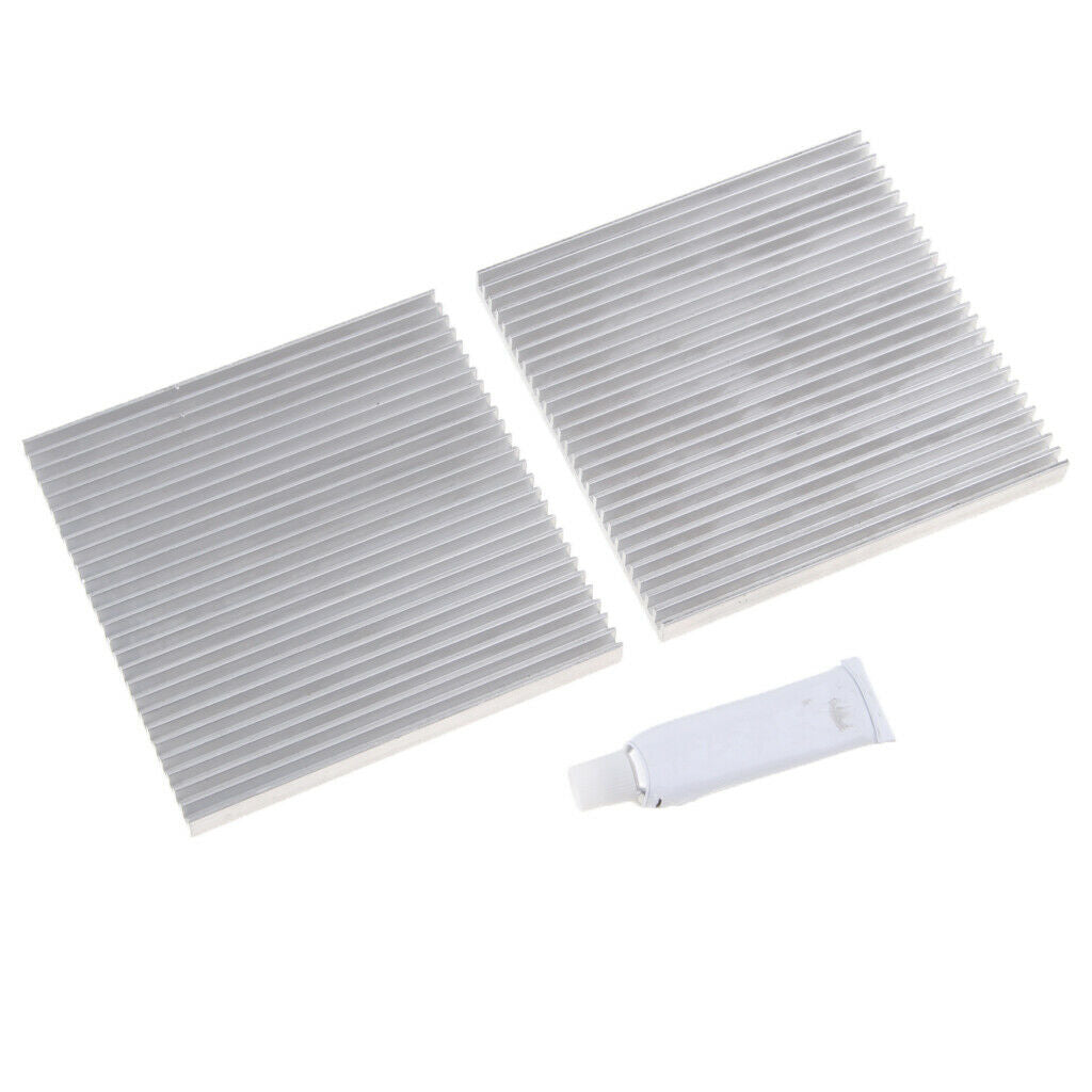 2 Pack Aluminum Heat Sink 80*7*80MM Cooling Heatsink for CPU RAM LED Light