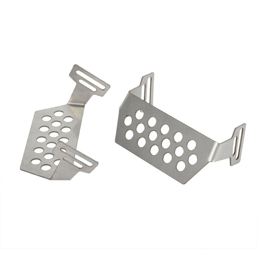 2Pcs Stainless Steel Front & Rear Skid Plate / Servo Guard for 1/10 Redcat GEN8