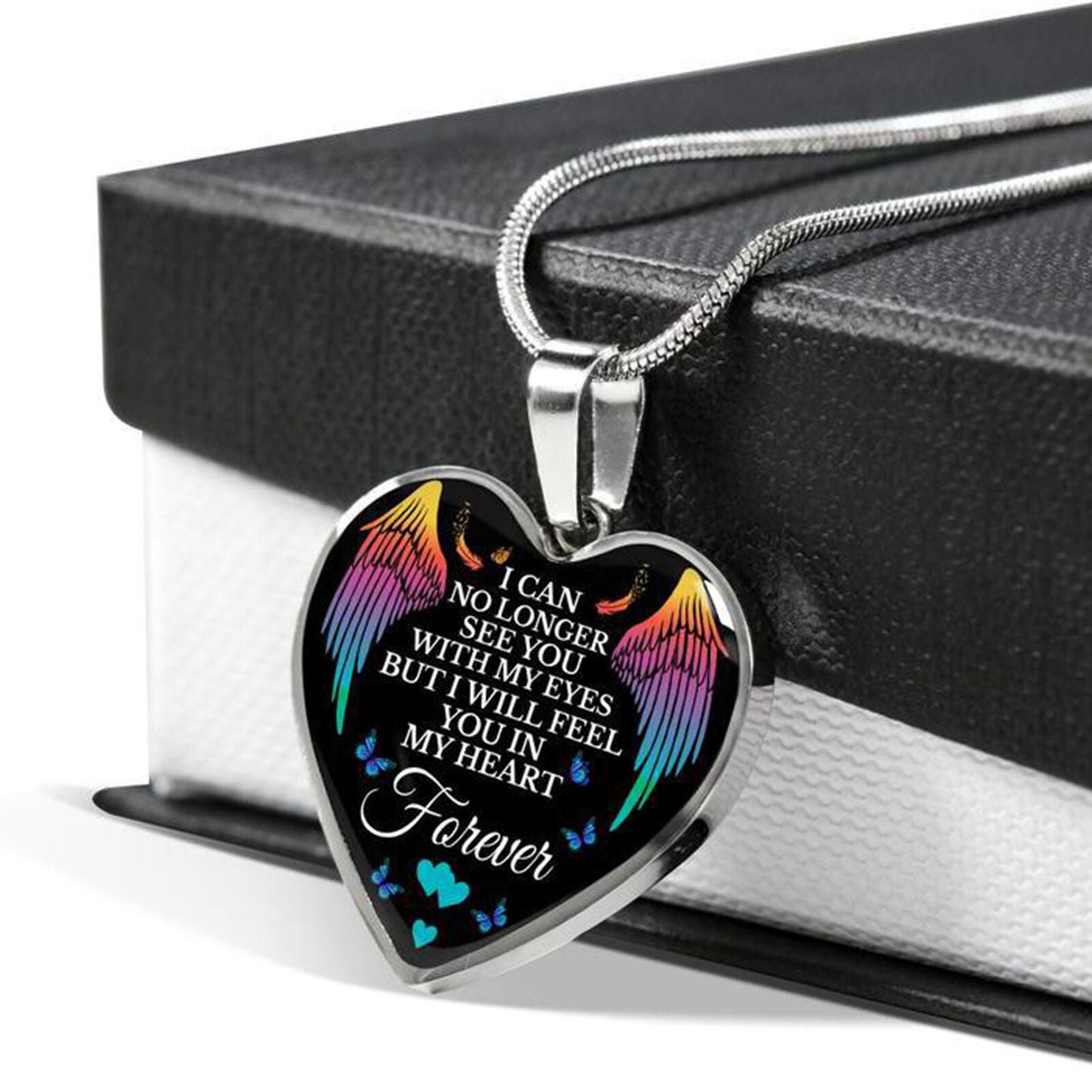 Memorial Necklace Butterfly Angel Wings In My Heart Forever
