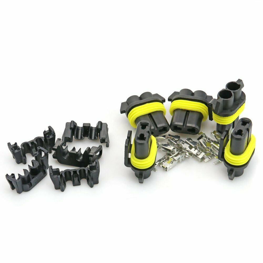 5x 9005 HB3 9006 HB4 H10 Female Connector HID Xemon Socket Plug W/Terminal Pins