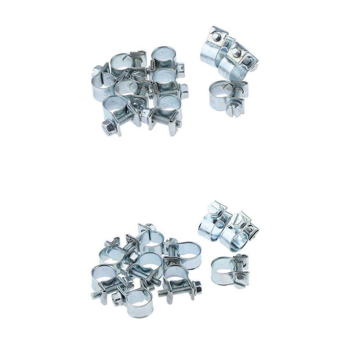 20Pcs Mini Drive Hose Clips Fuel Water Line Worm Clip Ã˜ 8-10mm & 10-12mm