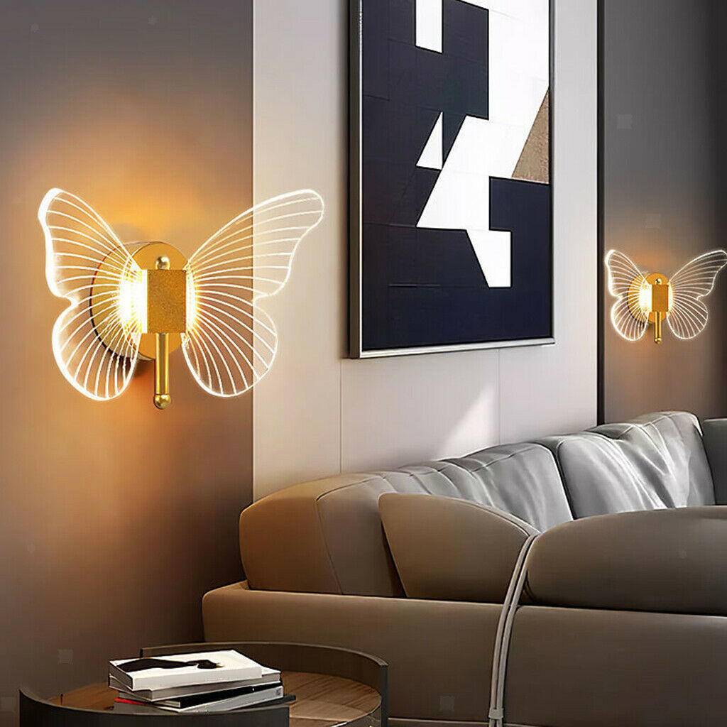 Nordic Butterfly Wall Light Indoor Home Bar Loft Corridor Fixture Decoration