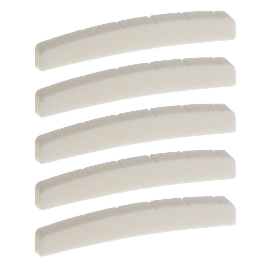 5 Pack Bone Guitar Nuts 43mm Saddle Bone Nut Replacement for Electric Guitar