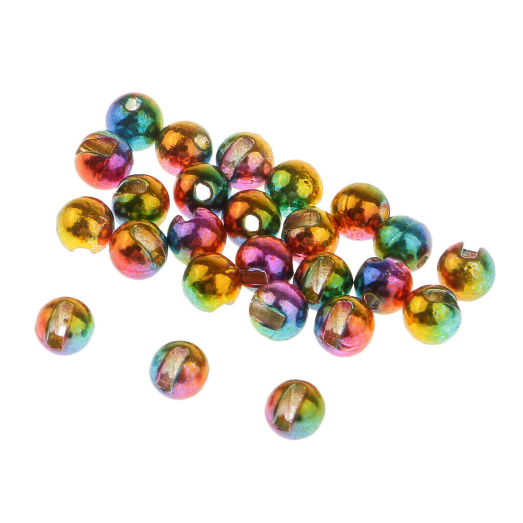 Pack of 50 Slotted Tungsten Nymph Head Beads Eyes Stable Fly Tying Materials