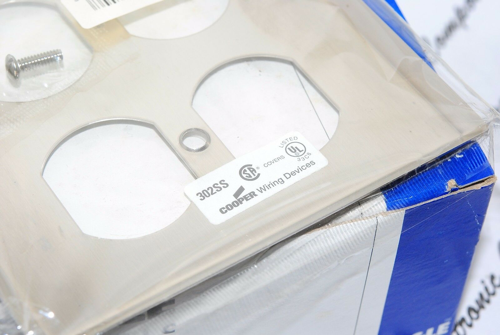 1pcs-EAGLE 93102 302SS Duplex Stainless Steel Standard Size Wallplates 2-Gang